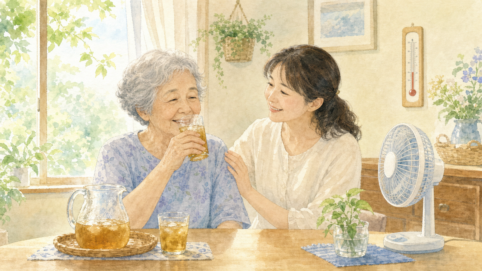 高齢者の脱水・かくれ熱中症の見分け方【在宅介護】